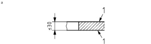 Figure a: Tensile test piece position for nominal thickness ≤ 30 mm